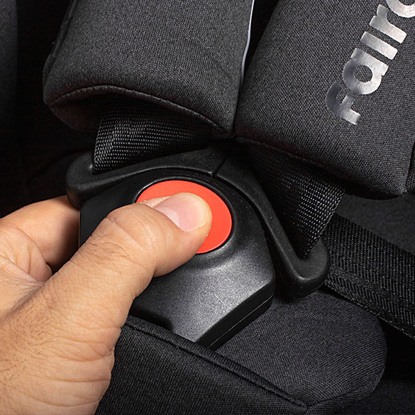 ABITA car seat. Harness button detail